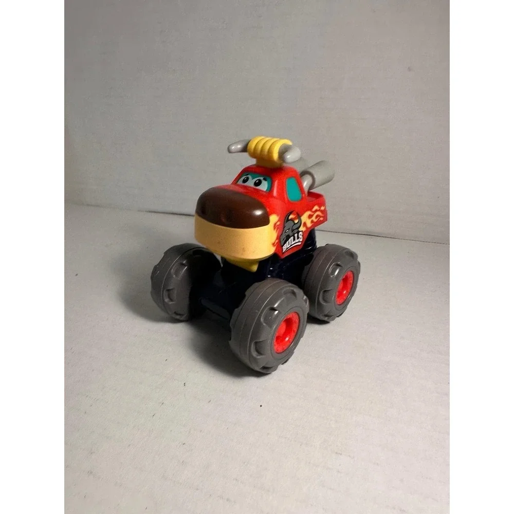 Bulls Monster Truck Plastic Toy Vehicle Red Gray Cartoon Character